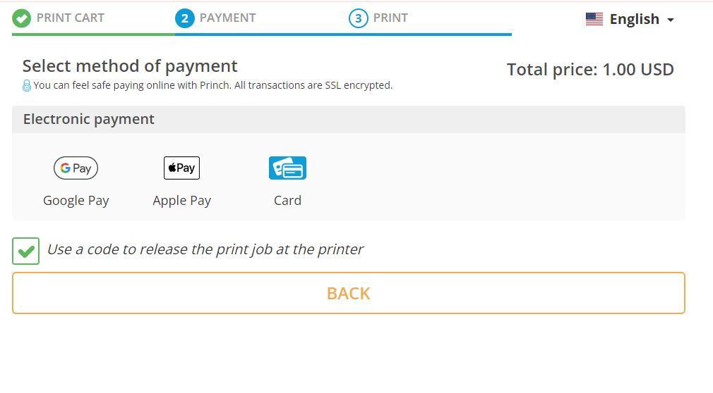Payment method for wireless printing